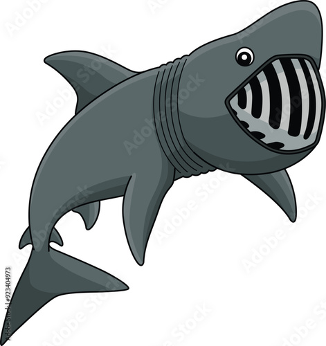 Basking Shark Cartoon Colored Clipart Illustration photo