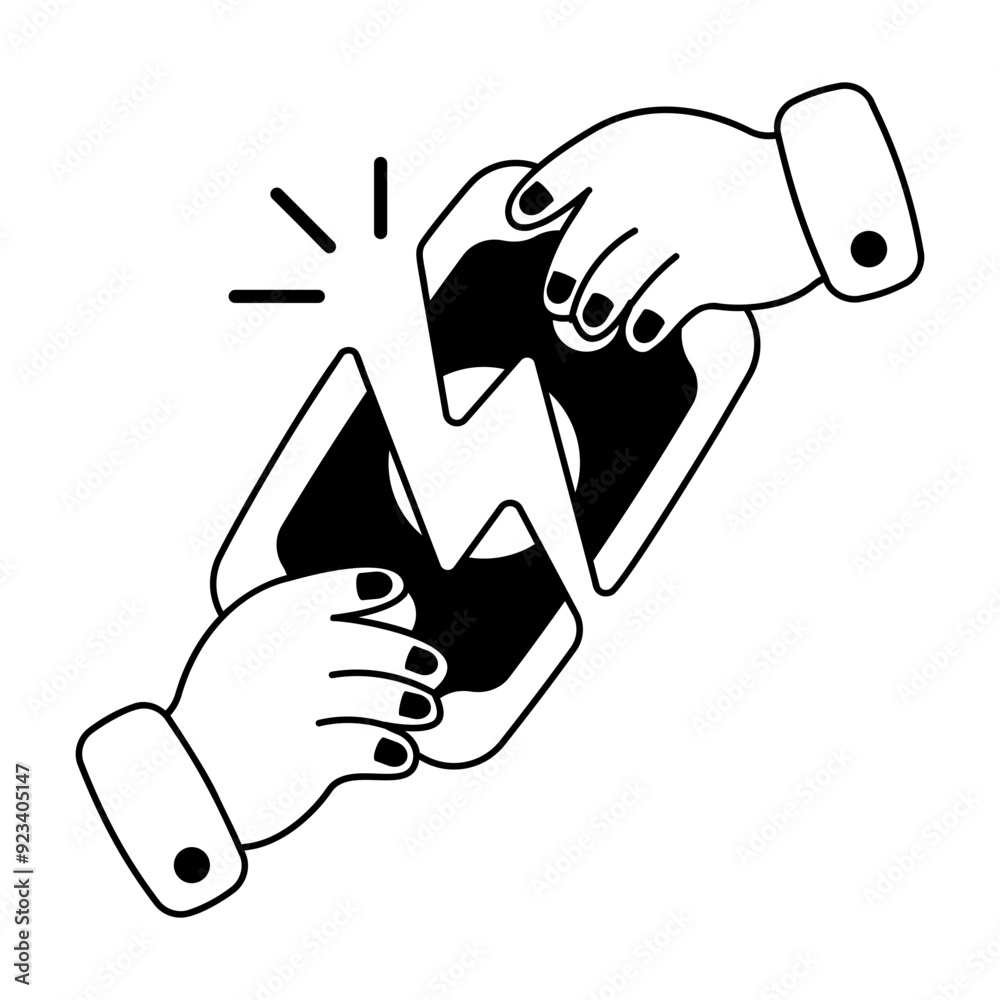 Financial conflict icon designed in glyph style  