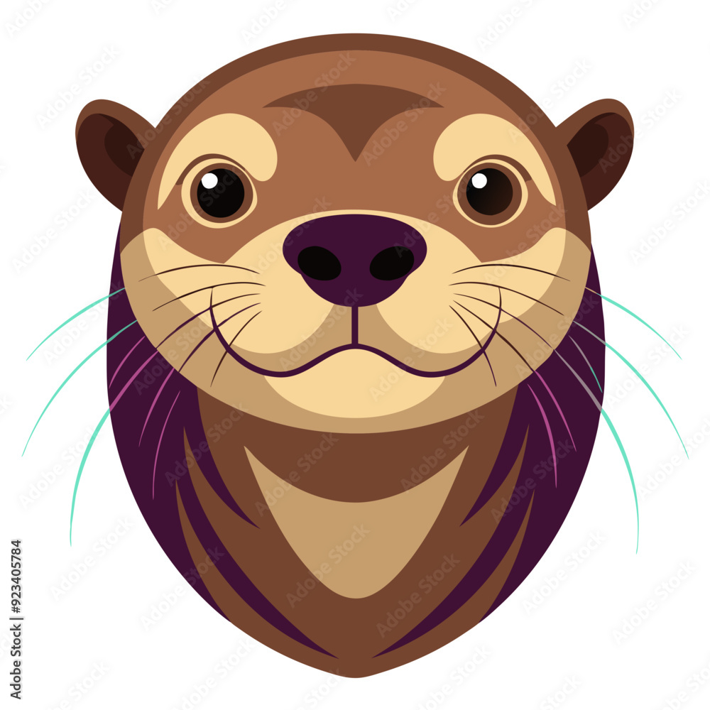 Cute Otter Face Vector Illustration Animal Graphic Art for Kids Educational Material Cute Otter Face Vector Illustration Animal Graphic Art for Kids Educational Material