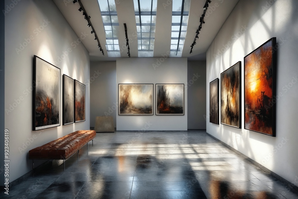 Art Gallery with Abstract Paintings Art Gallery with Abstract Paintings