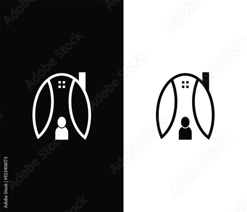 Real state bulding logo icon illustration abstract background design.