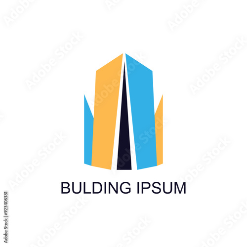 Real state bulding logo icon illustration abstract background design.