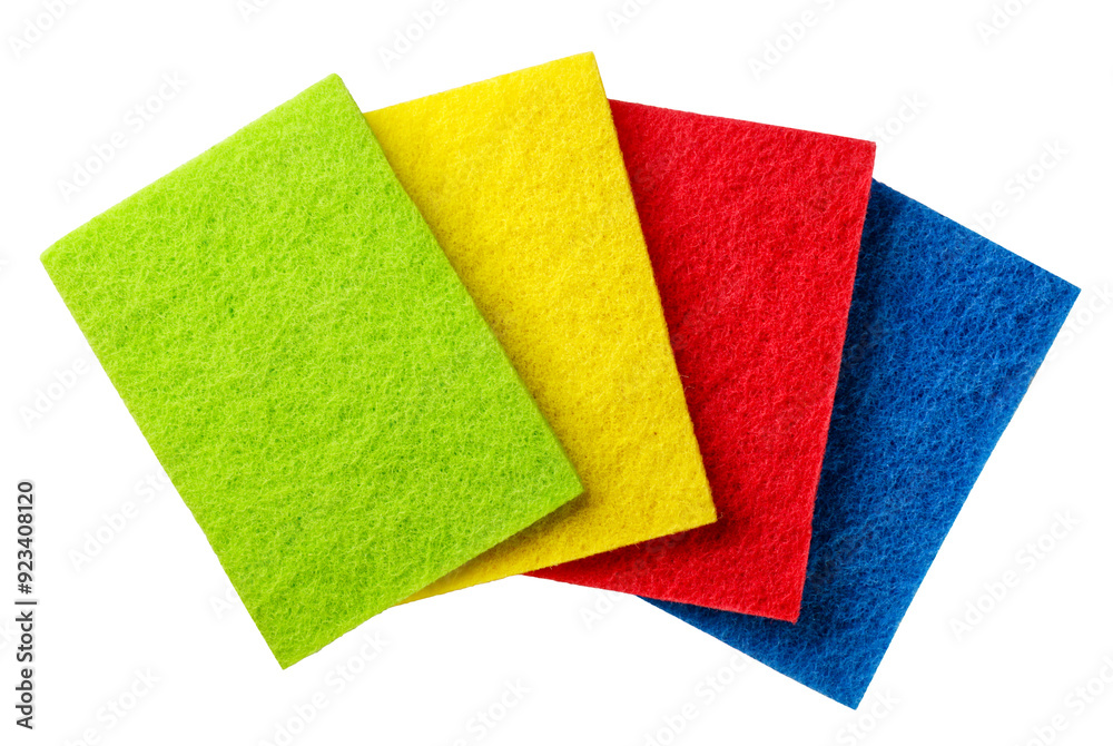 Abrasive sponge close-up on a white background. Top view Abrasive sponge close-up on a white background. Top view