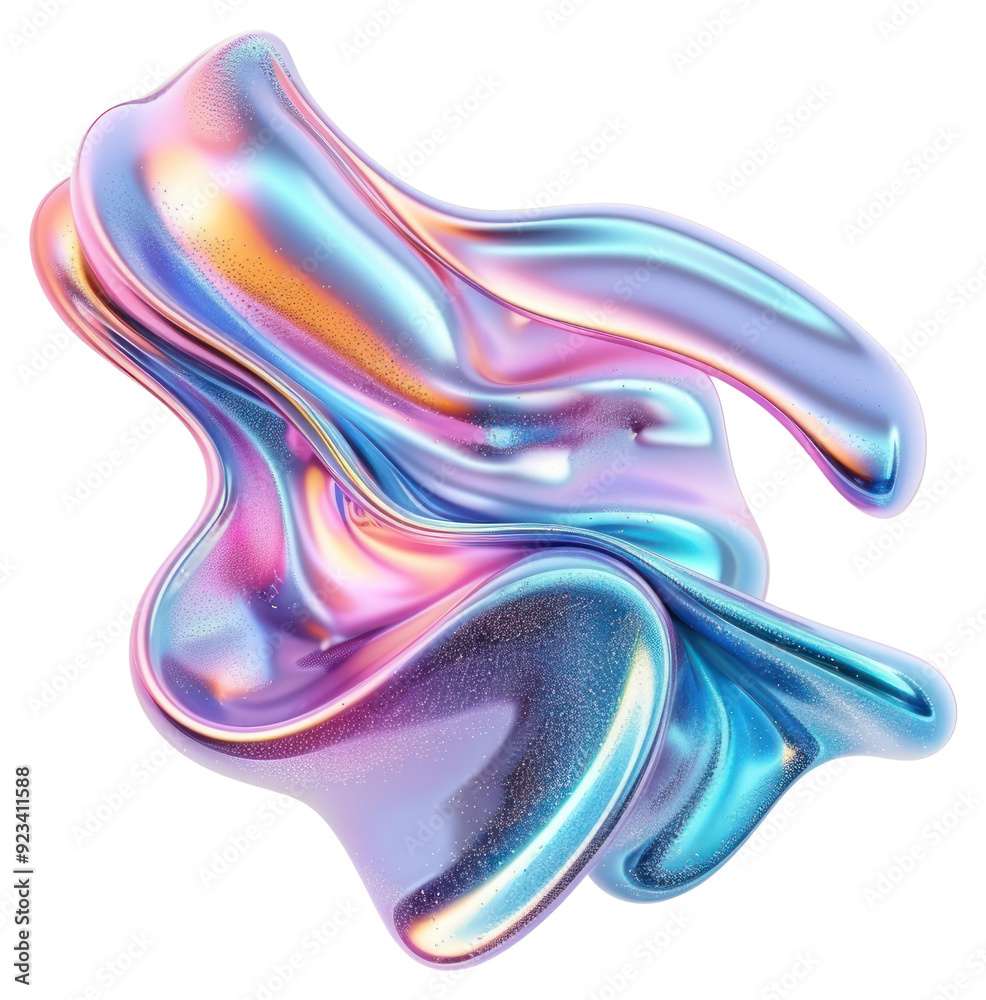Obraz premium PNG Abstract fluid metallic shape