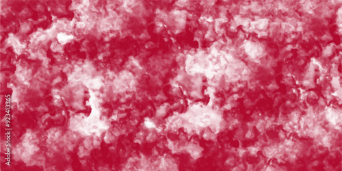 RED Grunge and textured banner with free copy space. Abstract watercolor featuring a Red and white sky with wispy clouds. Red texture background on white surface granite. 