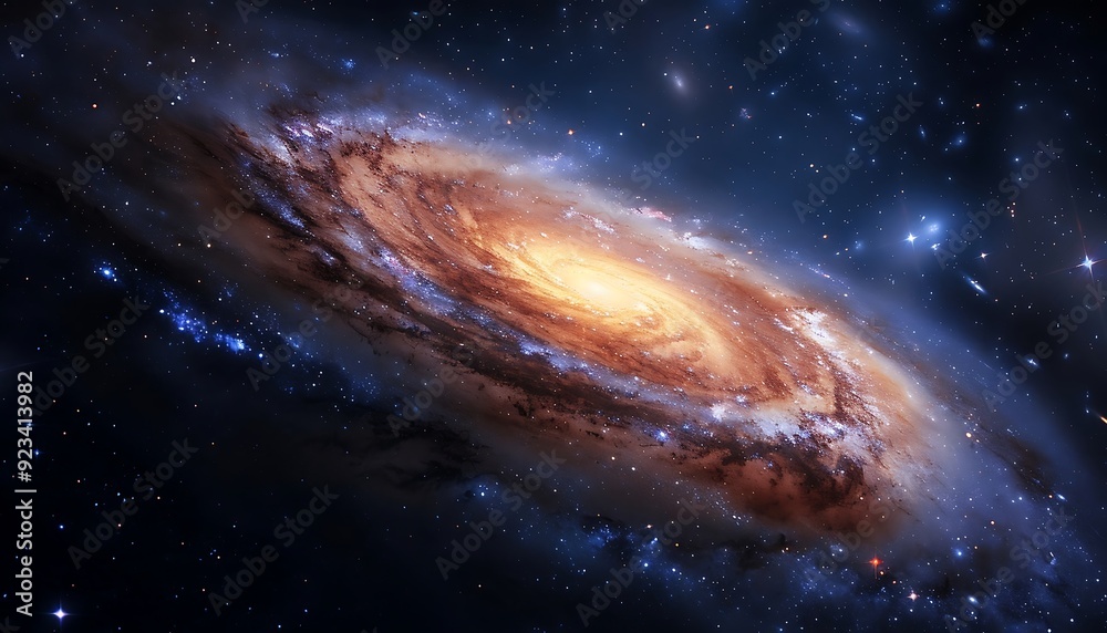 Fototapeta premium Stars of a planet and galaxy in a free space