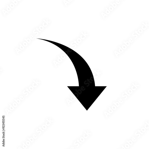 Free Download Decrease arrow, bankrupt icon isolated on white background. Market crash, economy drop sign symbol - GFXLoad