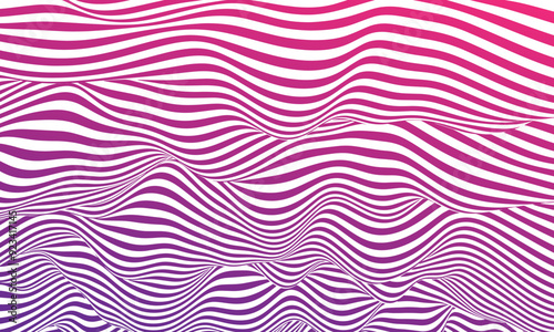 Monochrome wavy wallpaper surface. curved lines background design. Trendy wave folds pattern texture Vector