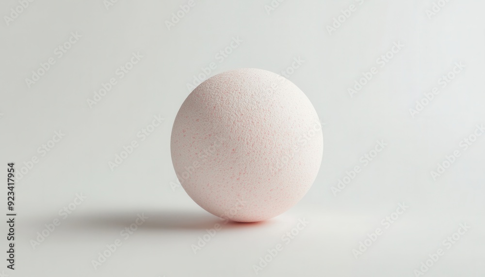 Simple light pink sphere on a clean surface with soft shadows in natural light Simple light pink sphere on a clean surface with soft shadows in natural light