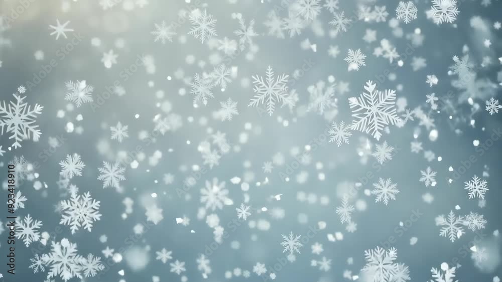 Gentle Snowfall: Realistic Looped Background Overlay of Tiny Snowflakes