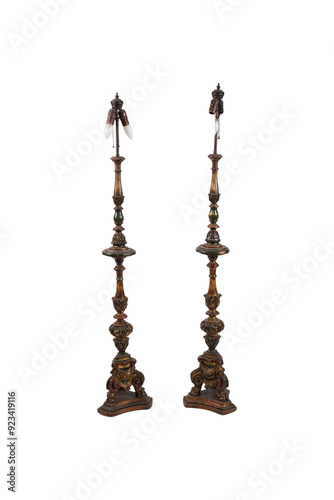 antique candlestick with a candle