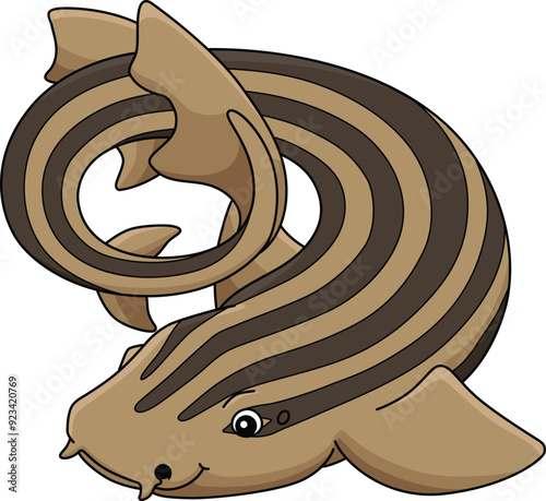 Pyjama Shark Cartoon Colored Clipart Illustration