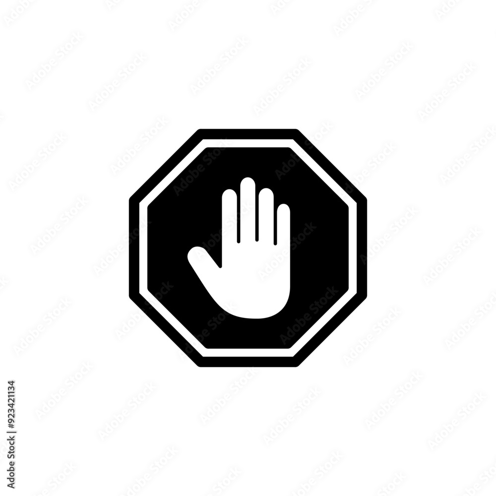 Stop icon logo design. stop road sign. hand stop sign and symbol. Do not enter stop red sign with hand Stop icon logo design. stop road sign. hand stop sign and symbol. Do not enter stop red sign with hand