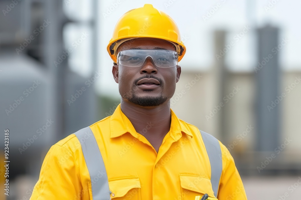 A construction worker in bright safety gear stands confidently on site, showcasing commitment to safety and professionalism. A construction worker in bright safety gear stands confidently on site, showcasing commitment to safety and professionalism.