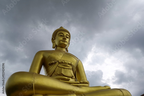 Large brass Buddha statue in Thailand