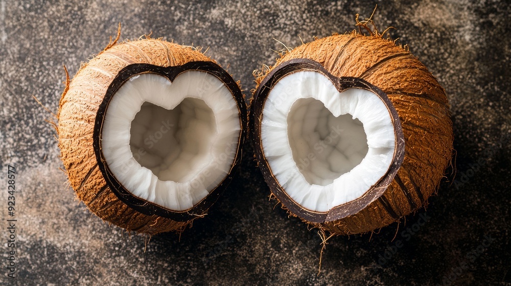 Modern Minimalist Hero Image of a Clean Coconut Cut, Perfect for Food or Beverage Advertising Generative AI Modern Minimalist Hero Image of a Clean Coconut Cut, Perfect for Food or Beverage Advertising Generative AI