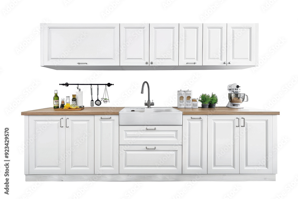 Fototapeta premium white Kitchen cabinet , isolated on white background 