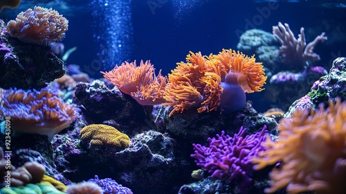 Photo coral reef in the sea