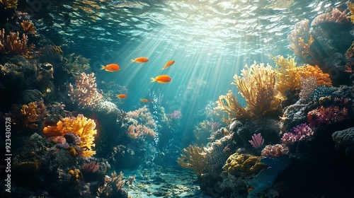 underwater world of the coral reef 