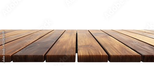 wooden textured tabletop isolated on white or transparent png photo