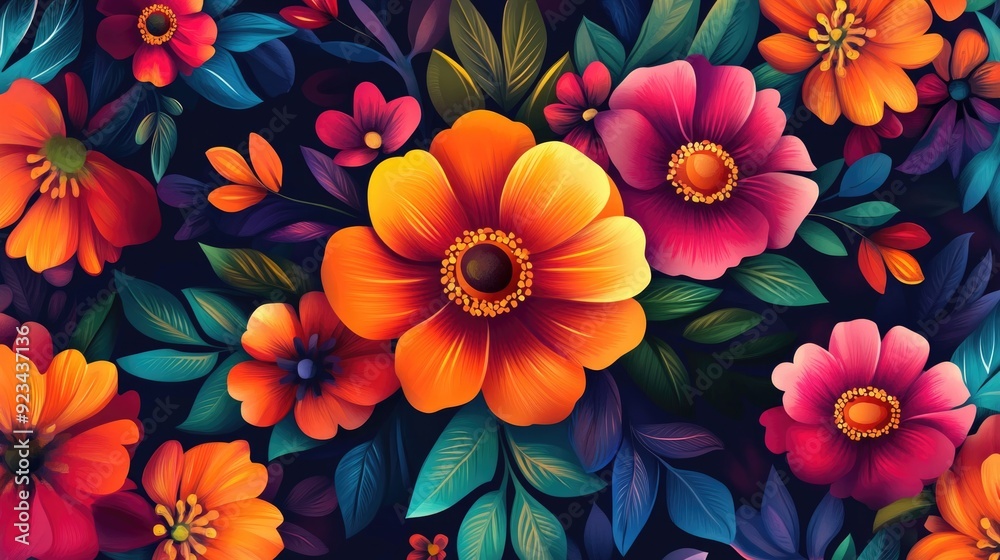 Vibrant Floral Abstract Vibrant Floral Abstract