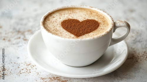 Cup of cappuccino with heart shape generated ai