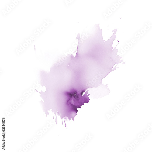 Purple ink splash on transparent background