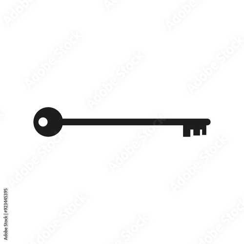 Wallpaper Mural Long door key. Vector silhouette on a white background. Torontodigital.ca