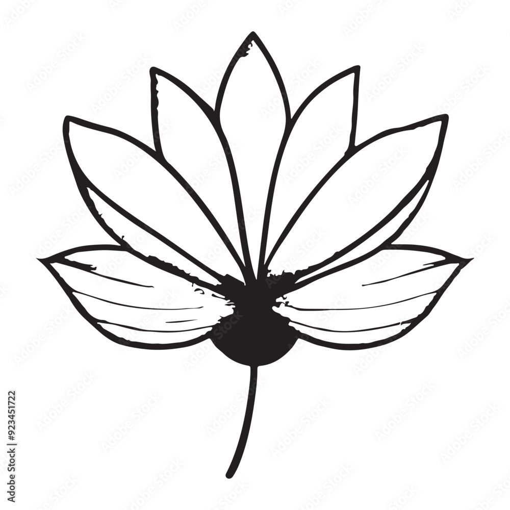 Flower black white outline vector Flower black white outline vector