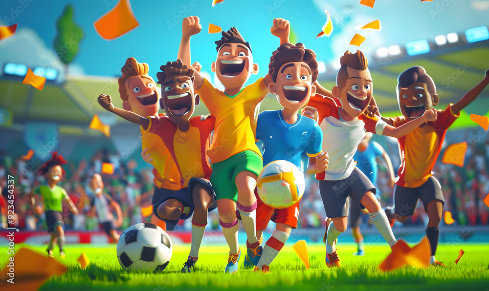 Fototapeta premium football-themed graphic and photo for advertising