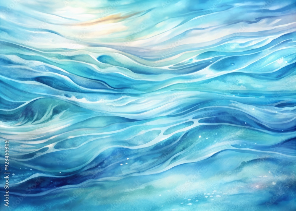 Vibrant abstract watercolor background featuring a seamless flowing water pattern with soft blended hues of blue and white, evoking a sense of serenity and movement. Vibrant abstract watercolor background featuring a seamless flowing water pattern with soft blended hues of blue and white, evoking a sense of serenity and movement.