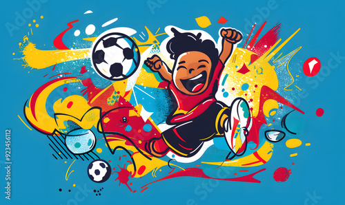 football-themed graphic and photo for advertising