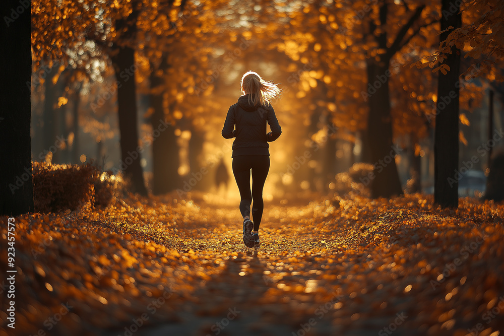 “Golden Hour Jogging in Serene Forest Pathway” “Golden Hour Jogging in Serene Forest Pathway”