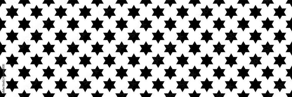 horizontal seamless of black six angles star for pattern and background. horizontal seamless of black six angles star for pattern and background.