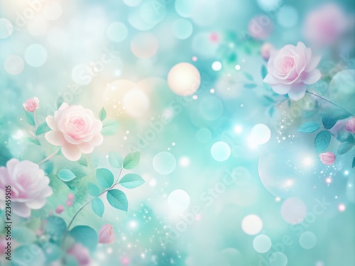 Whimsical soft focus background featuring delicate, blended pastel hues of pale pink, baby blue, and mint green, evoking a sense of gentle serenity.