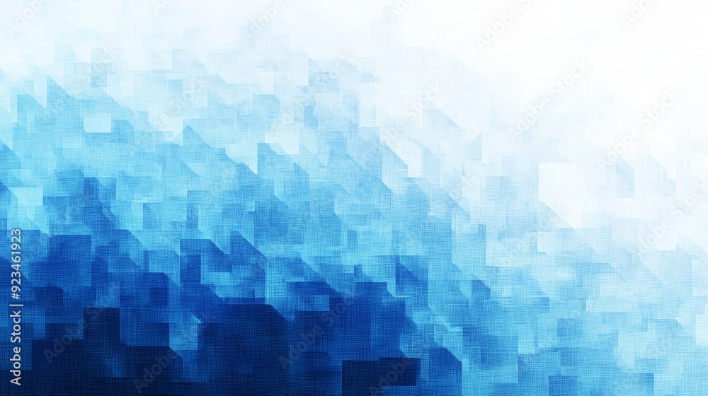 This abstract background features a gradient of blue hues transitioning to white, composed of numerous geometric shapes. It symbolizes technology, digital, innovation, progress, and futuristic. This abstract background features a gradient of blue hues transitioning to white, composed of numerous geometric shapes. It symbolizes technology, digital, innovation, progress, and futuristic.