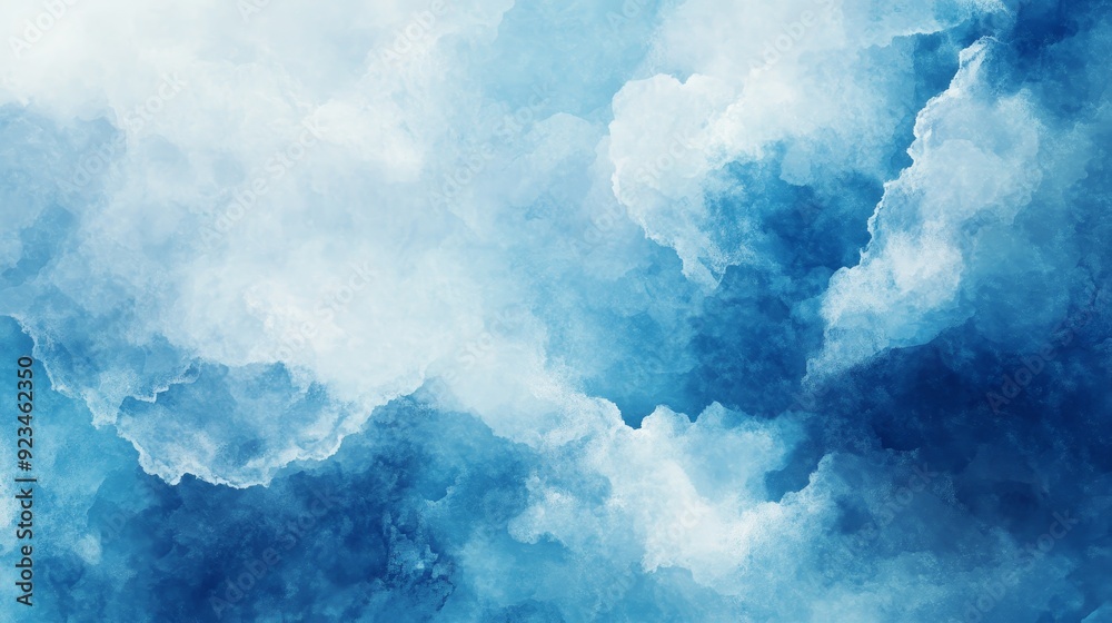 This abstract watercolor painting features a beautiful blue sky with fluffy white clouds. It symbolizes freedom, tranquility, hope, and inspiration. This abstract watercolor painting features a beautiful blue sky with fluffy white clouds. It symbolizes freedom, tranquility, hope, and inspiration.