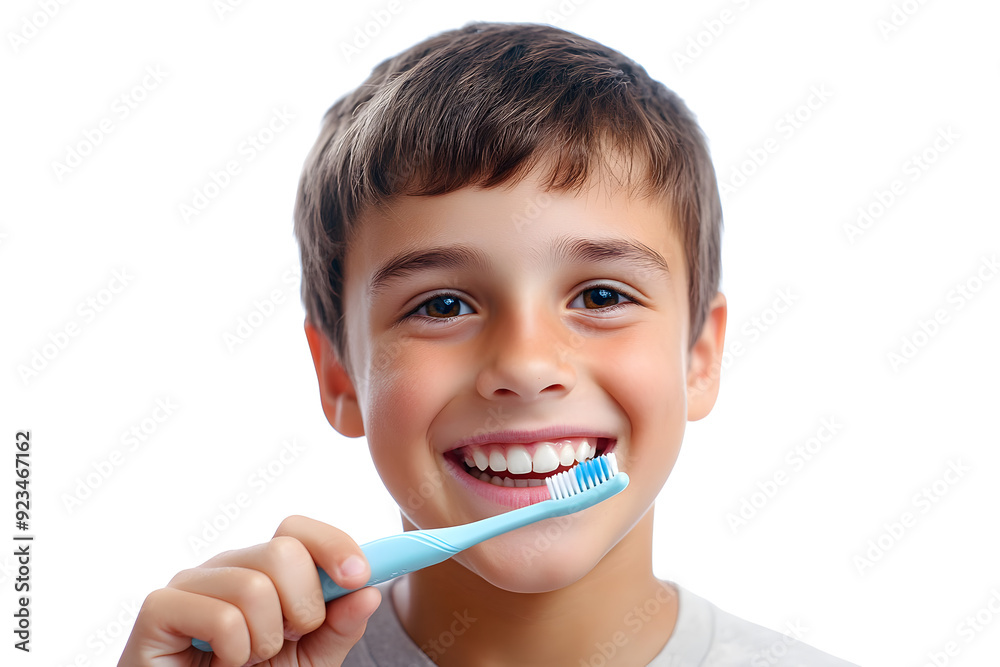Little boy brushing teeth with a toothbrush isolated on white background Little boy brushing teeth with a toothbrush isolated on white background