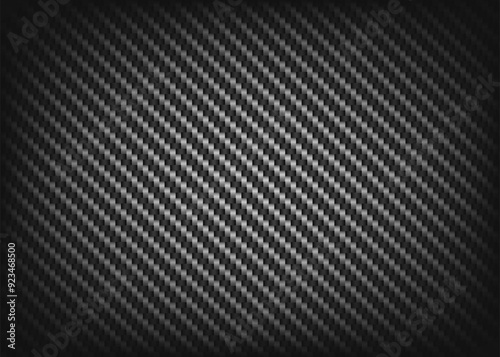 Vector сarbon fiber texture. Dark background with lighting. Black textured polymer composite material, dark carbon. Vector illustration