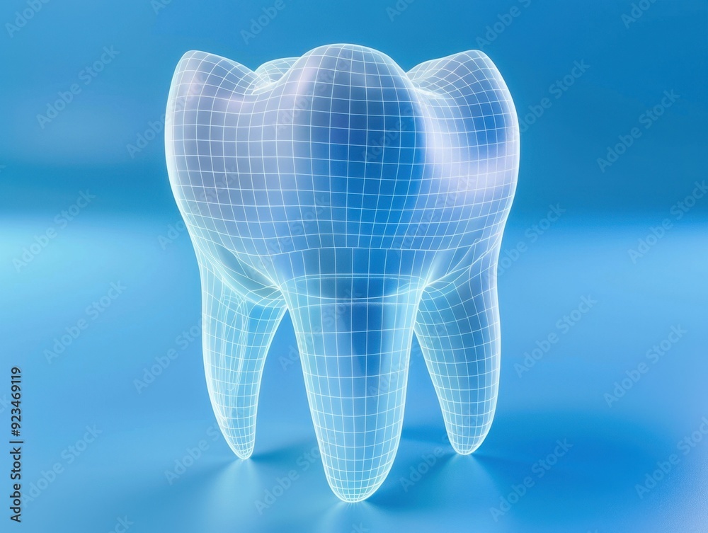 3D rendering of a digital tooth model showcasing dental anatomy and design 3D rendering of a digital tooth model showcasing dental anatomy and design