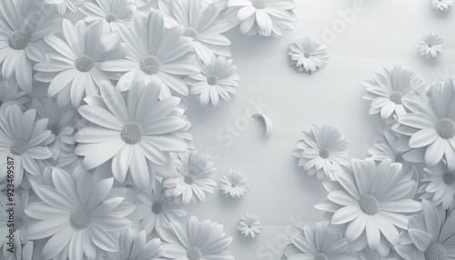 White daisies arranged artistically on a soft background with delicate shadows and textures