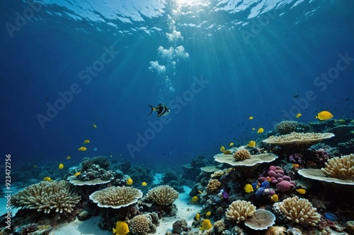 underwater sea deeb sea deep blue sea photo