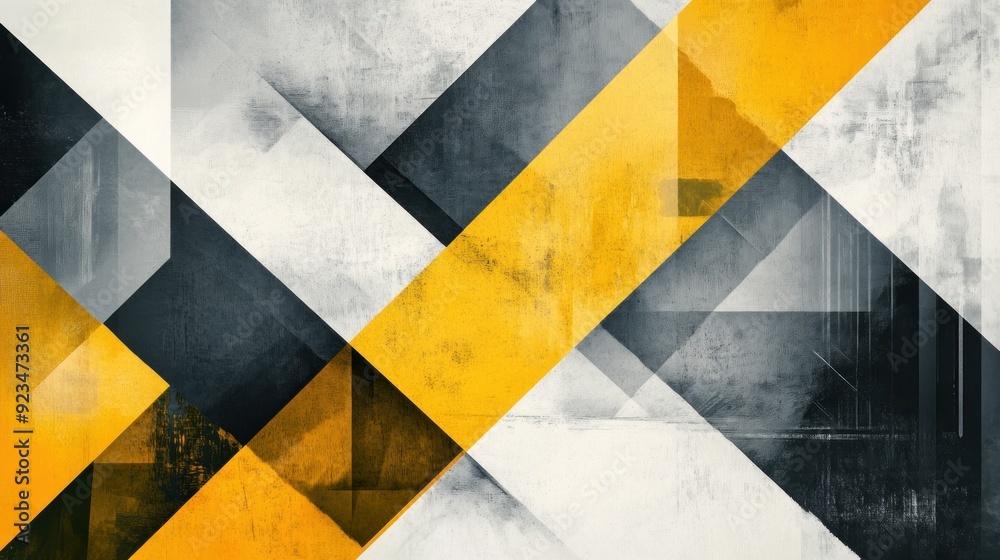 Abstract Geometric Pattern with Yellow, White and Black Abstract Geometric Pattern with Yellow, White and Black