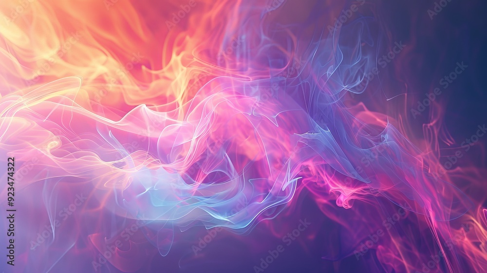 Smoke-like abstract shapes blend warm and cool tones, creating a dynamic and stirring visual impact that evokes a sense of mystery and fluidity. Smoke-like abstract shapes blend warm and cool tones, creating a dynamic and stirring visual impact that evokes a sense of mystery and fluidity.