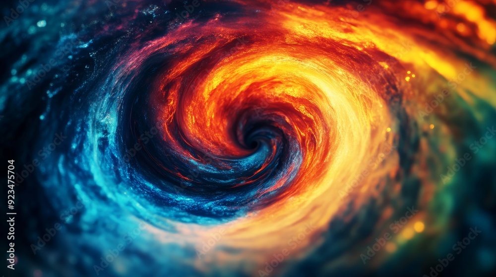 Abstract Swirling Vortex of Fire and Water Abstract Swirling Vortex of Fire and Water