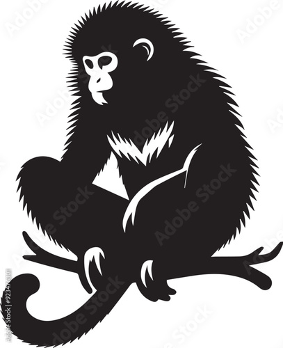Siamang vector silhouette illustration logo art