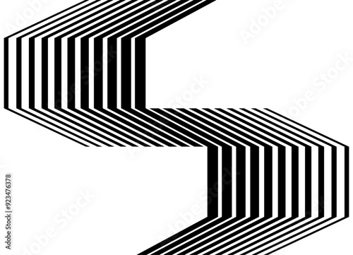 Abstract symmetrical vector background of black broken lines on white background with space for text. Modern design element. Sports pattern. Modern vector striped background.
