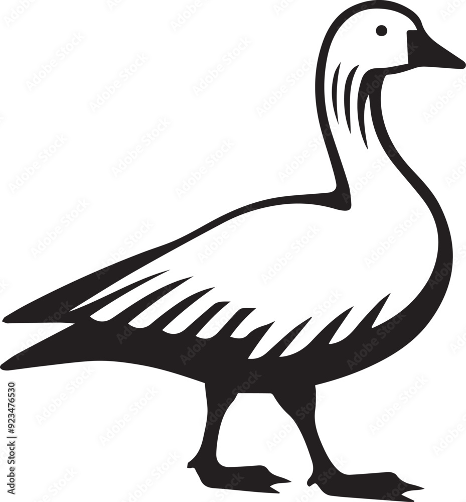 Obraz premium Snow Goose vector silhouette illustration logo art