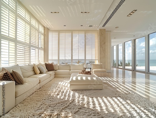 Shutters in Luxury Interior Design: White Wood Shutter Windows for Stylish Interiors photo