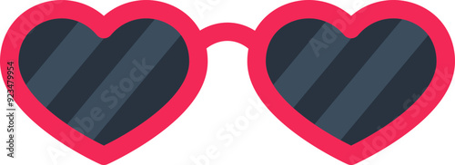 Sunglasses icon. Flat style. Valentine symbol.